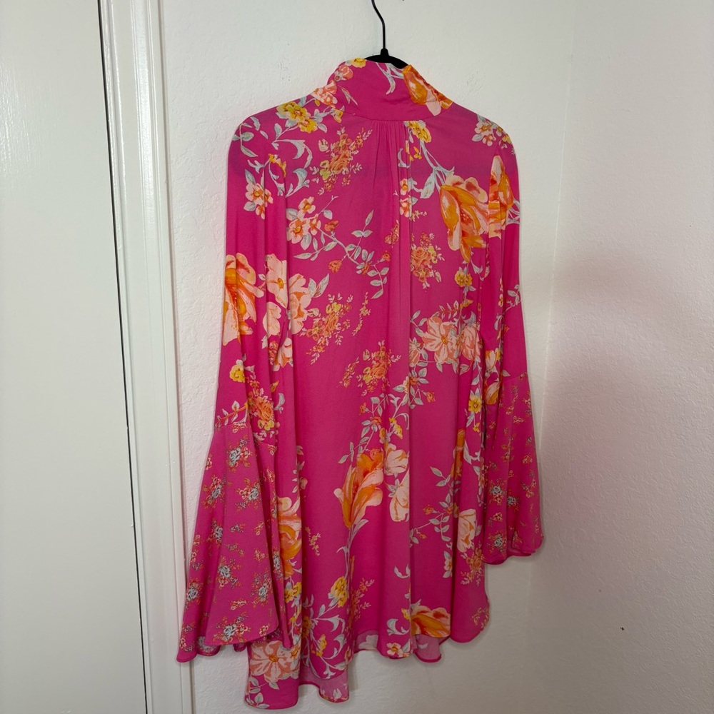 Free People Tate Floral Print Tunic Dress in Lollipop Combo size Large NWT - Picture 4 of 16